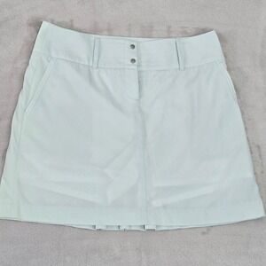 Annika‎ Cutter Buck Women  Golf Skort Size 8 Light Blue Pleated Stretch Zip Snap